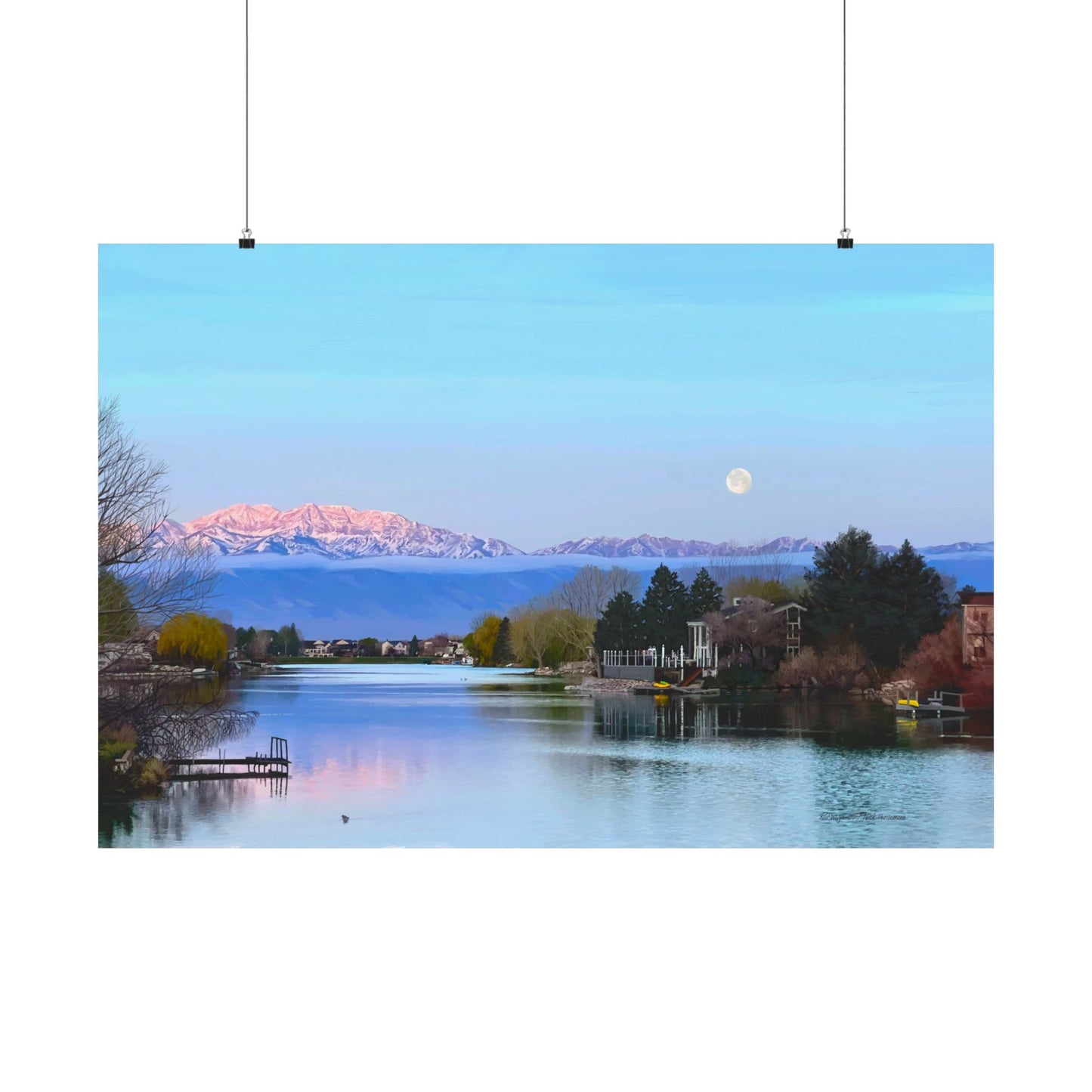 Premium Matte Print-Stansbury Lake Sunrise by Rod Walgamott, Reference photo by Nick Theilemann