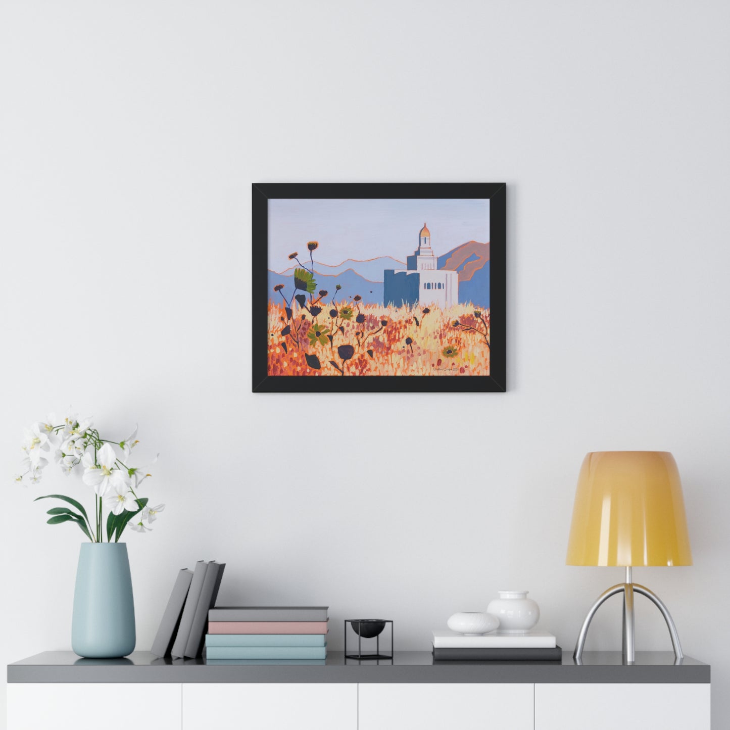 Premium Matte Print--Framed, Deseret Peak Temple by Shellece Durfee