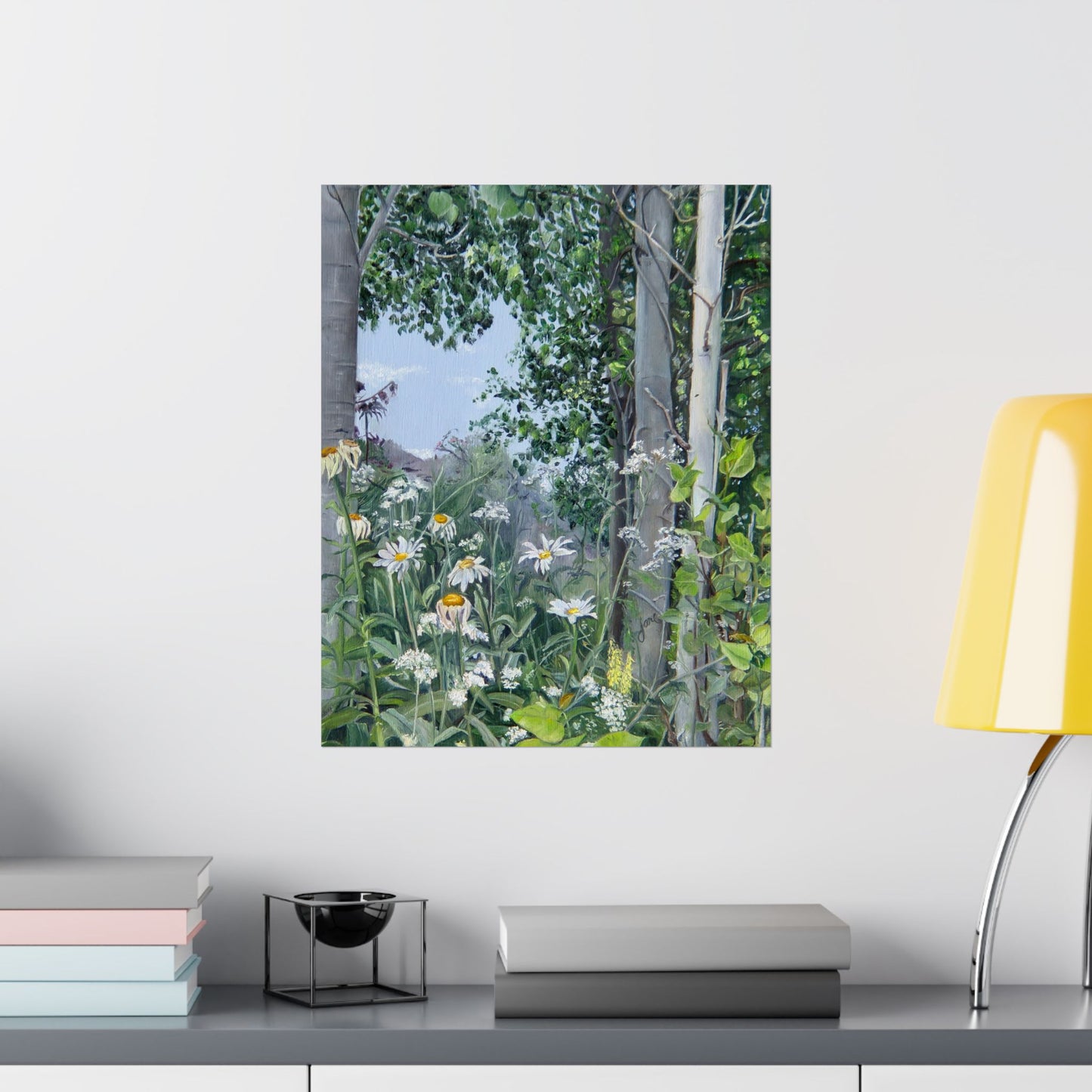 Quakies and Daisies by Jane Autry, Premium Matte Paper Print