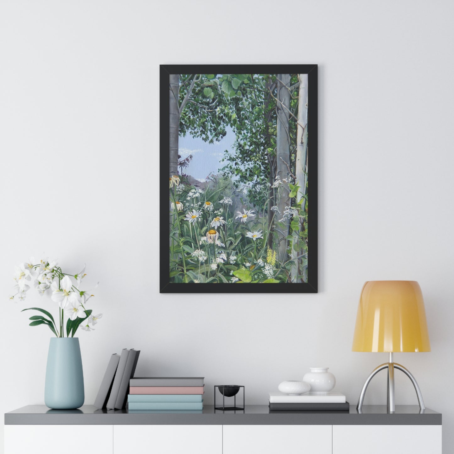 Quakies and Daisies by Jane Autry, Framed Matte Paper Print