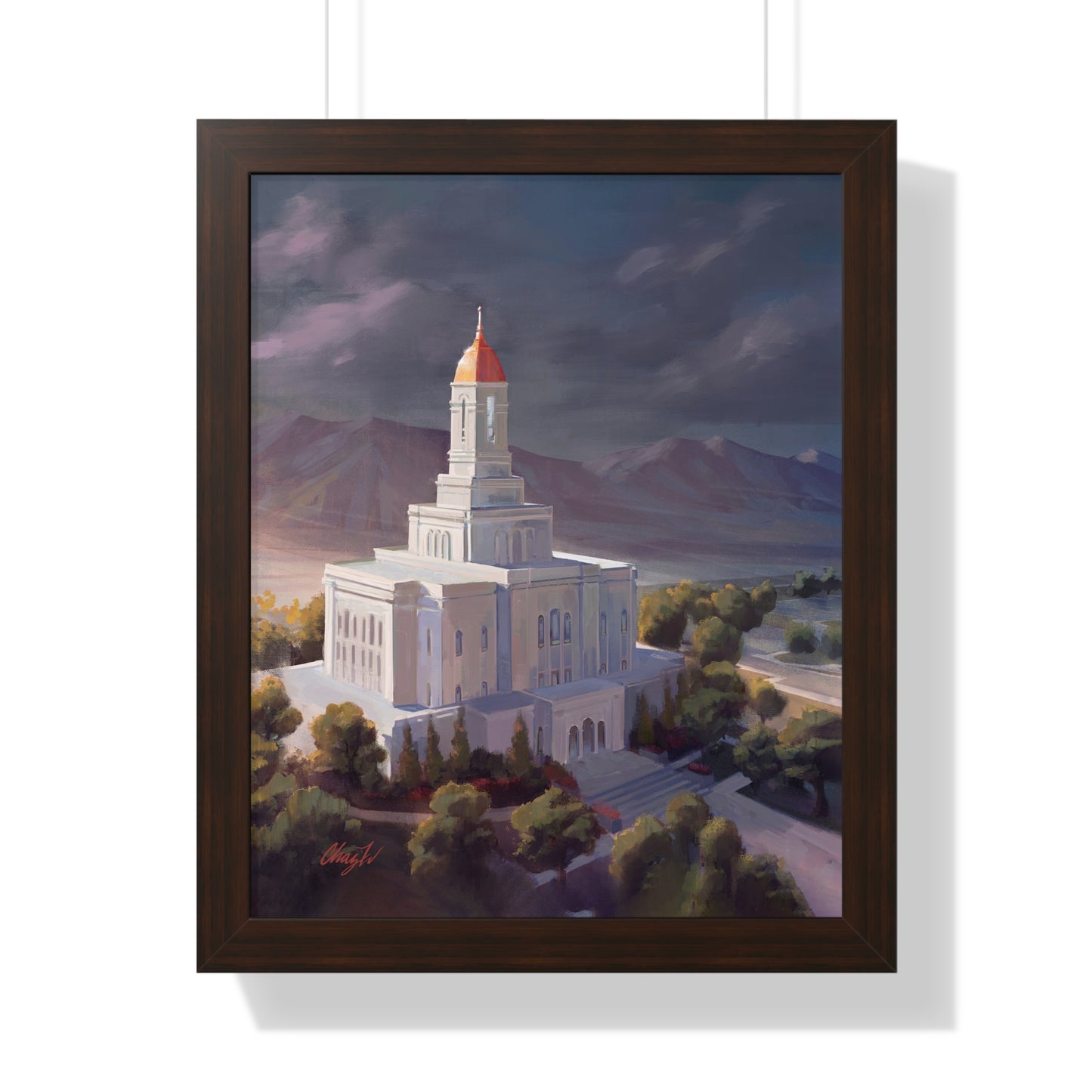 Framed Matte Print, Deseret Peak Temple--After the Storm, by Chaz Walgamott
