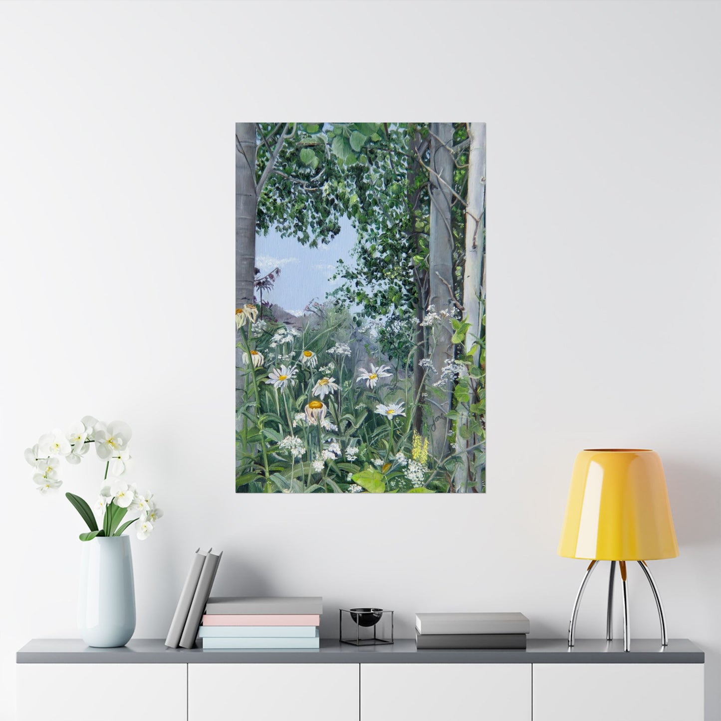 Quakies and Daisies by Jane Autry, Premium Matte Paper Print
