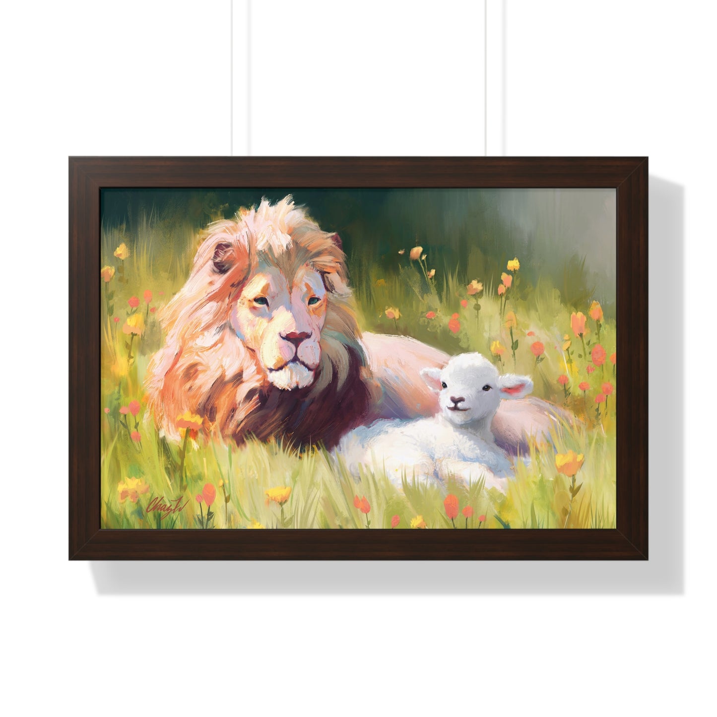 Framed Matte Print, The Lamb and the Lion, by Chaz Walgamott