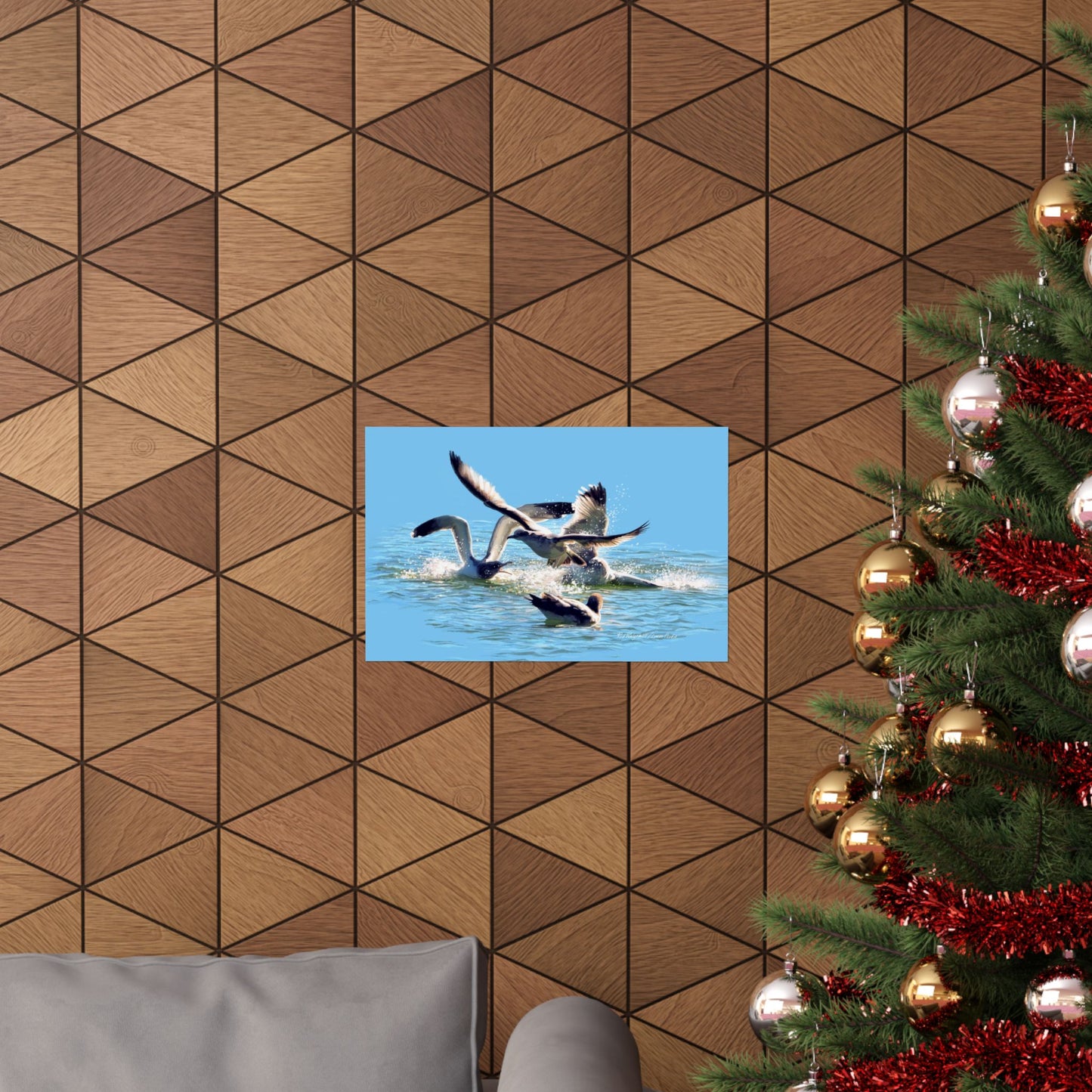 Premium Matte Print, Gull Fight on Stansbury Lake, by Rod Walgamott