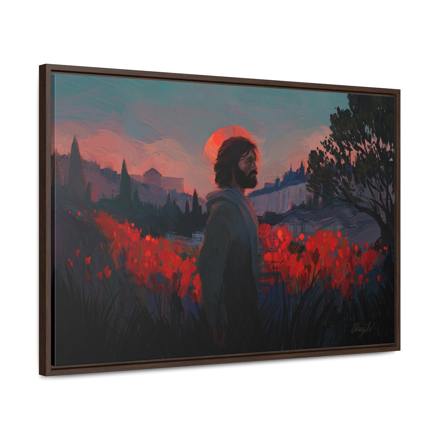 Stretched Canvas Print in Wood Frame, "Though as Scarlet" by Chaz Walgamott
