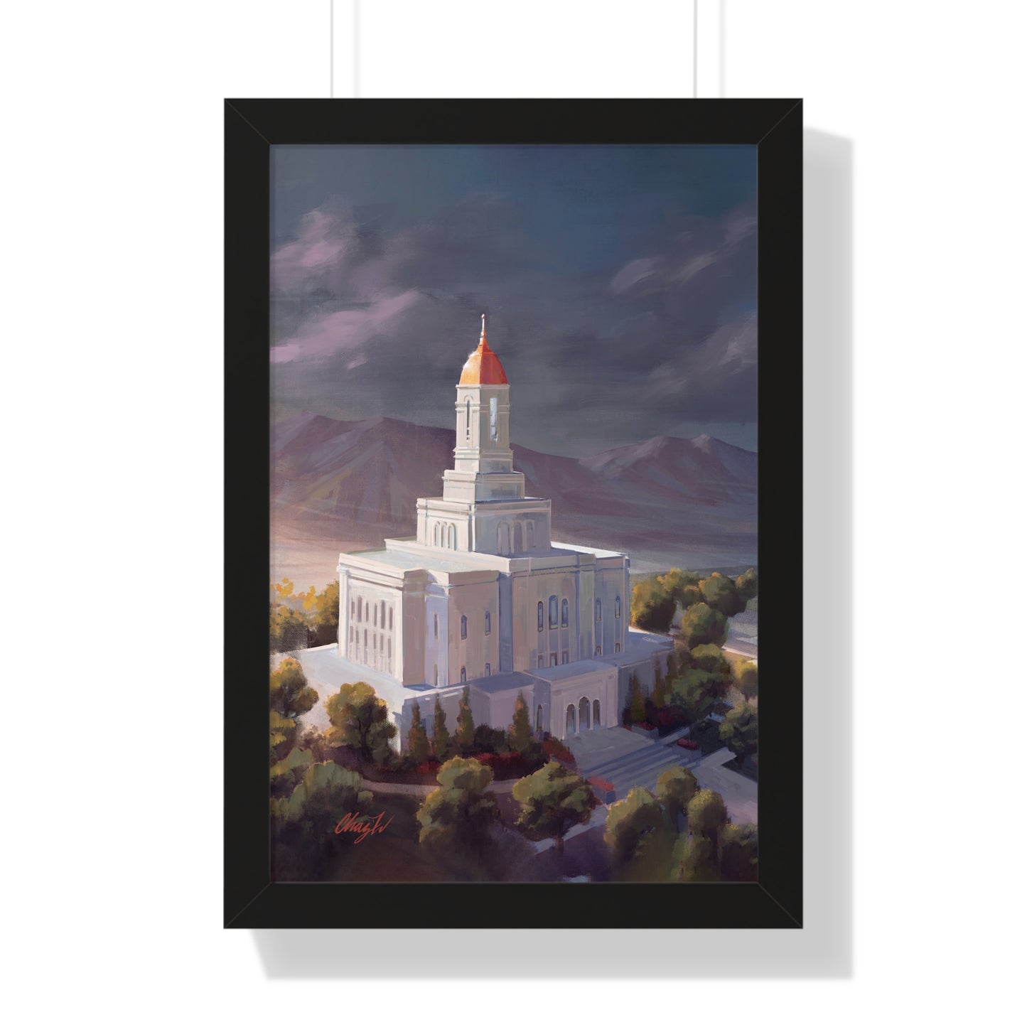 Framed Matte Print, Deseret Peak Temple--After the Storm, by Chaz Walgamott