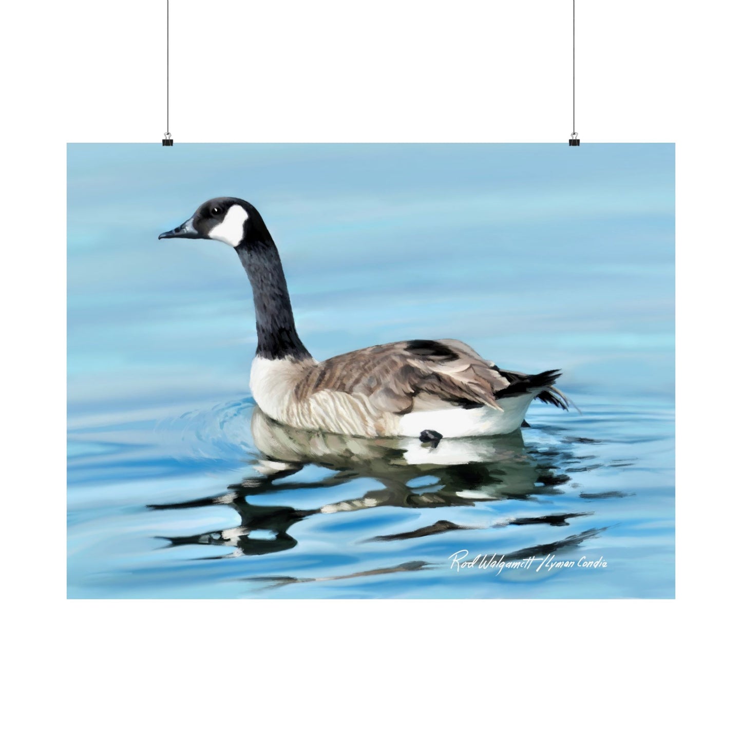 Premium Matte Print, Canada Goose on Stansbury Lake, by Rod Walgamott (Reference Photo by Lyman Condie)