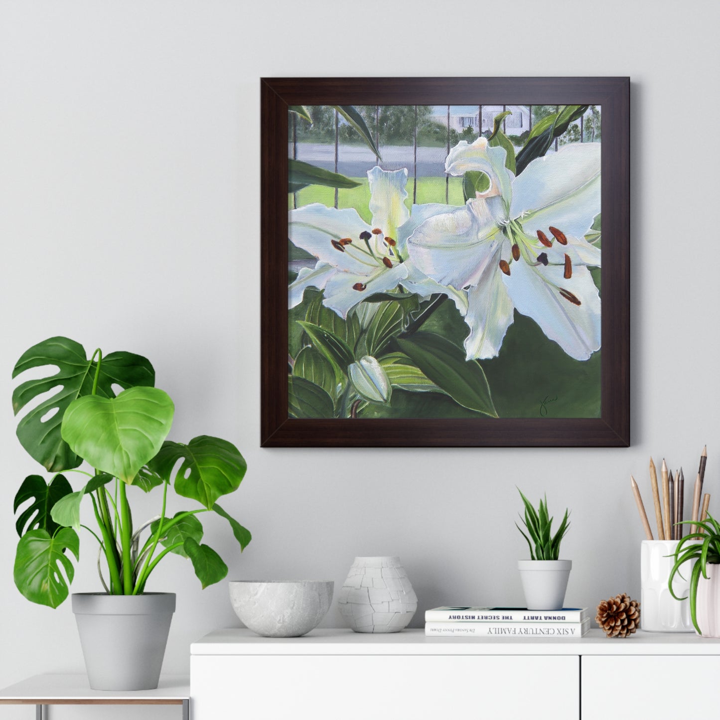 Framed Matte Print, Luscious Lilies, by Jane Autry