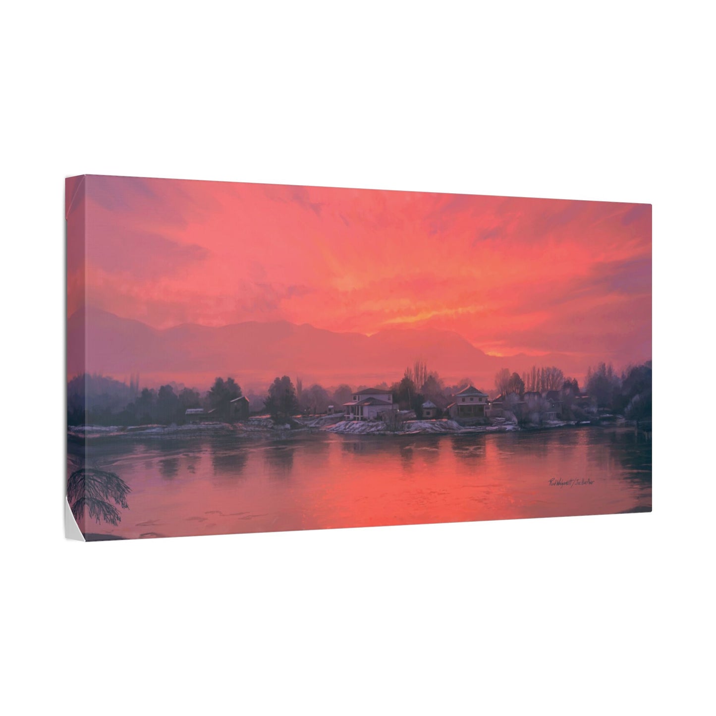Classic Stretched Canvas, Frosty Sunrise on Stansbury Lake, by Rod Walgamott