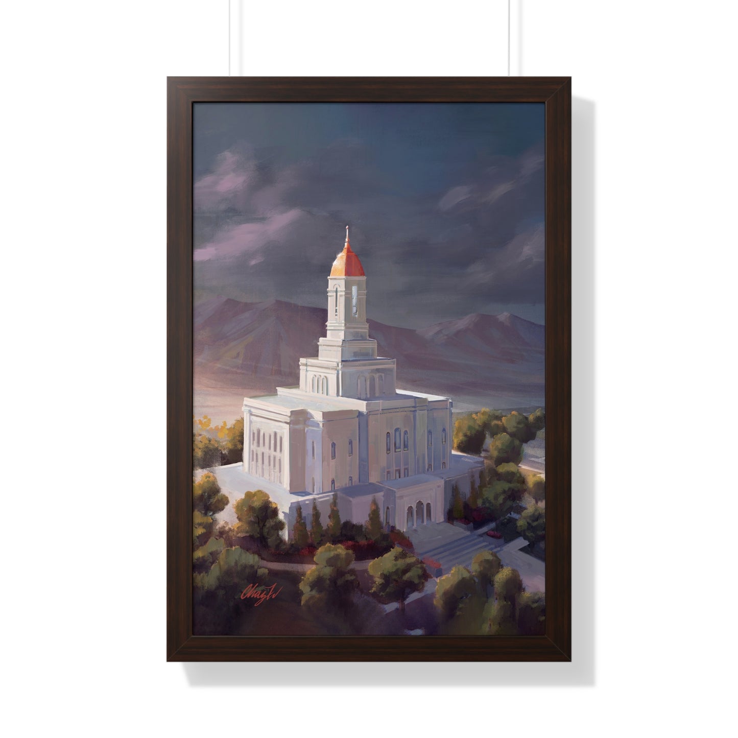 Framed Matte Print, Deseret Peak Temple--After the Storm, by Chaz Walgamott