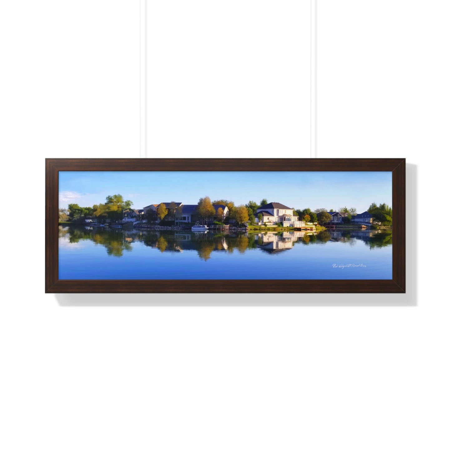 Framed Matte Print, Blue Sky Reflection on Stansbury Lake, by Rod Walgamott