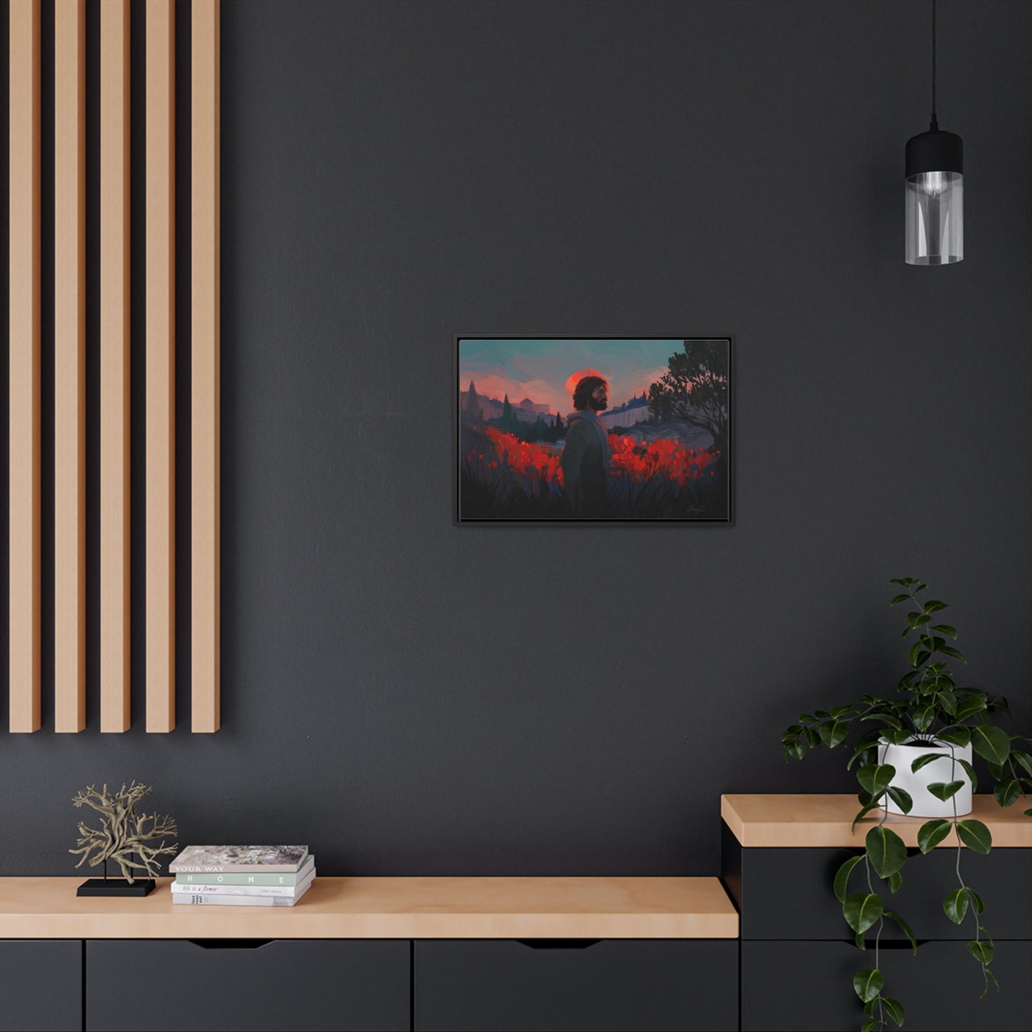 Stretched Canvas Print in Wood Frame, "Though as Scarlet" by Chaz Walgamott