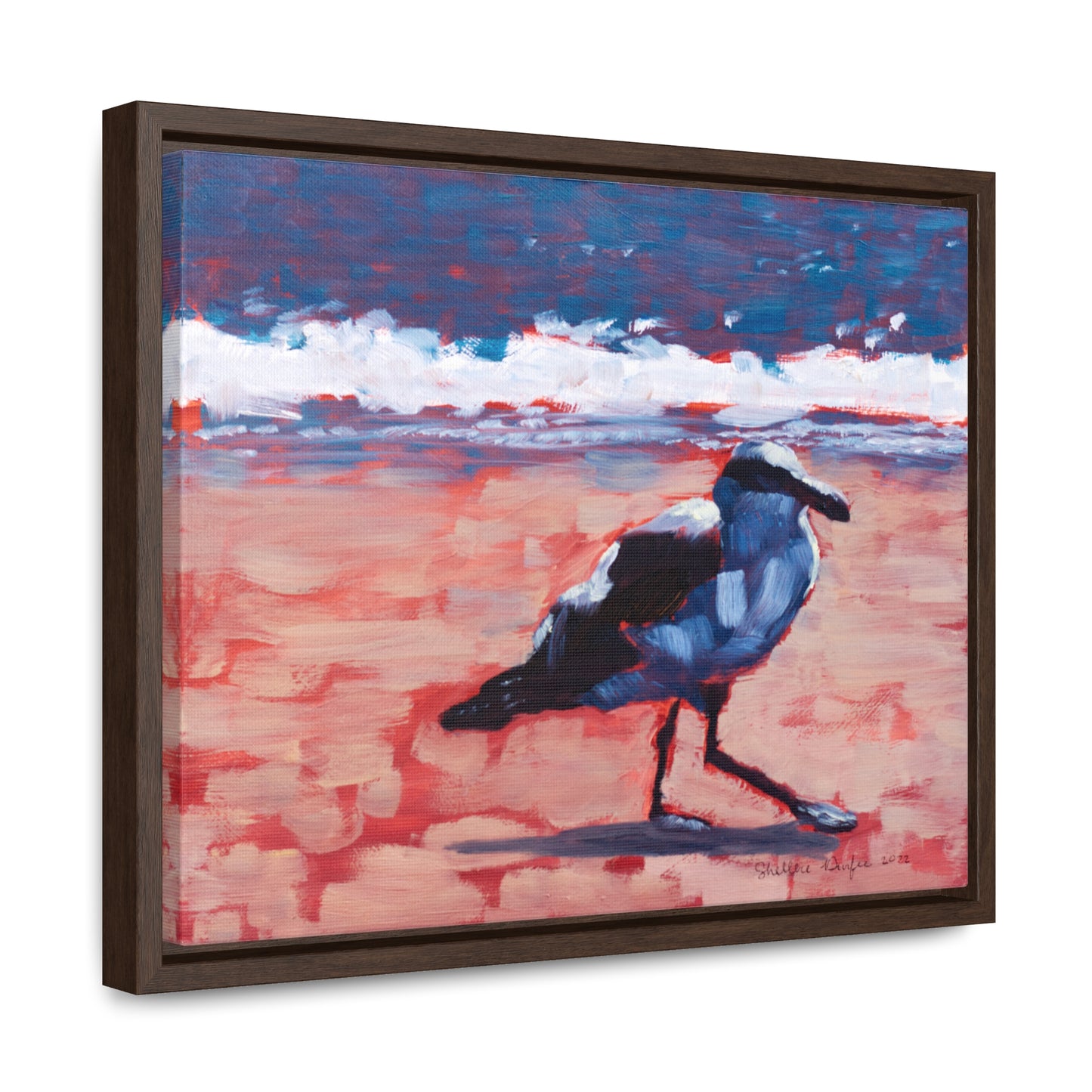 Stretched Canvas Print in Wood Frame, Seagull, by Shellece Durfee