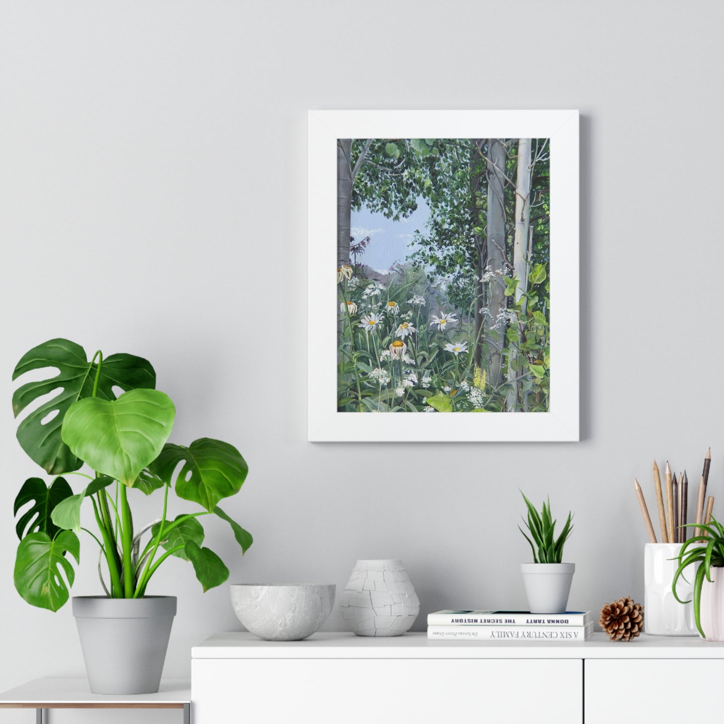 Quakies and Daisies by Jane Autry, Framed Matte Paper Print