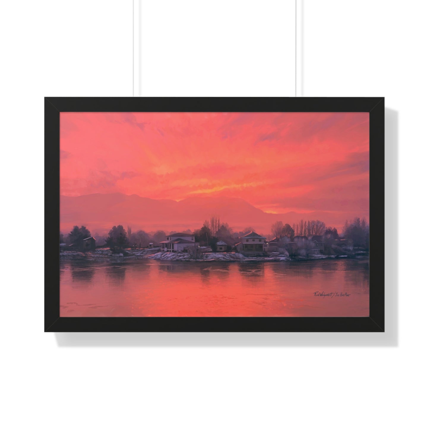 Framed Matte Print, Frosty Sunrise on Stansbury Lake by Rod Walgamott