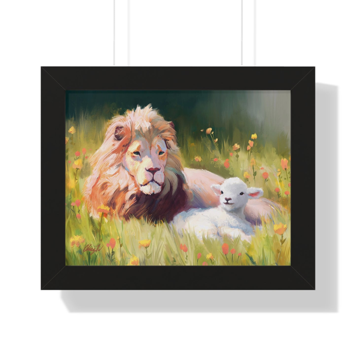 Framed Matte Print, The Lamb and the Lion, by Chaz Walgamott