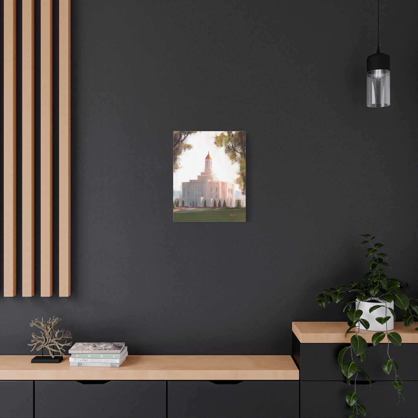 Canvas Gallery Wrap, Deseret Peak Temple-Golden, by Chaz Walgamott