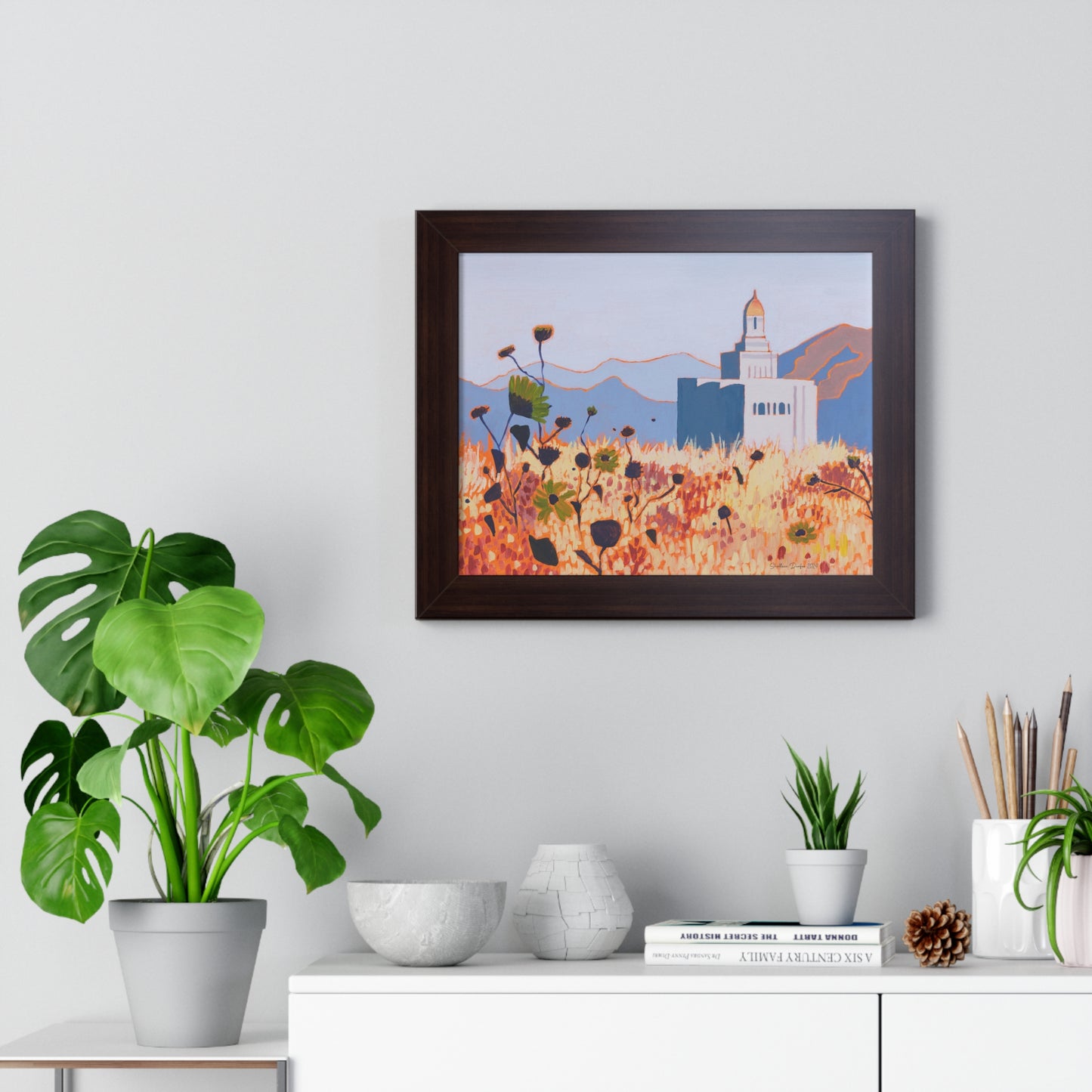 Premium Matte Print--Framed, Deseret Peak Temple by Shellece Durfee