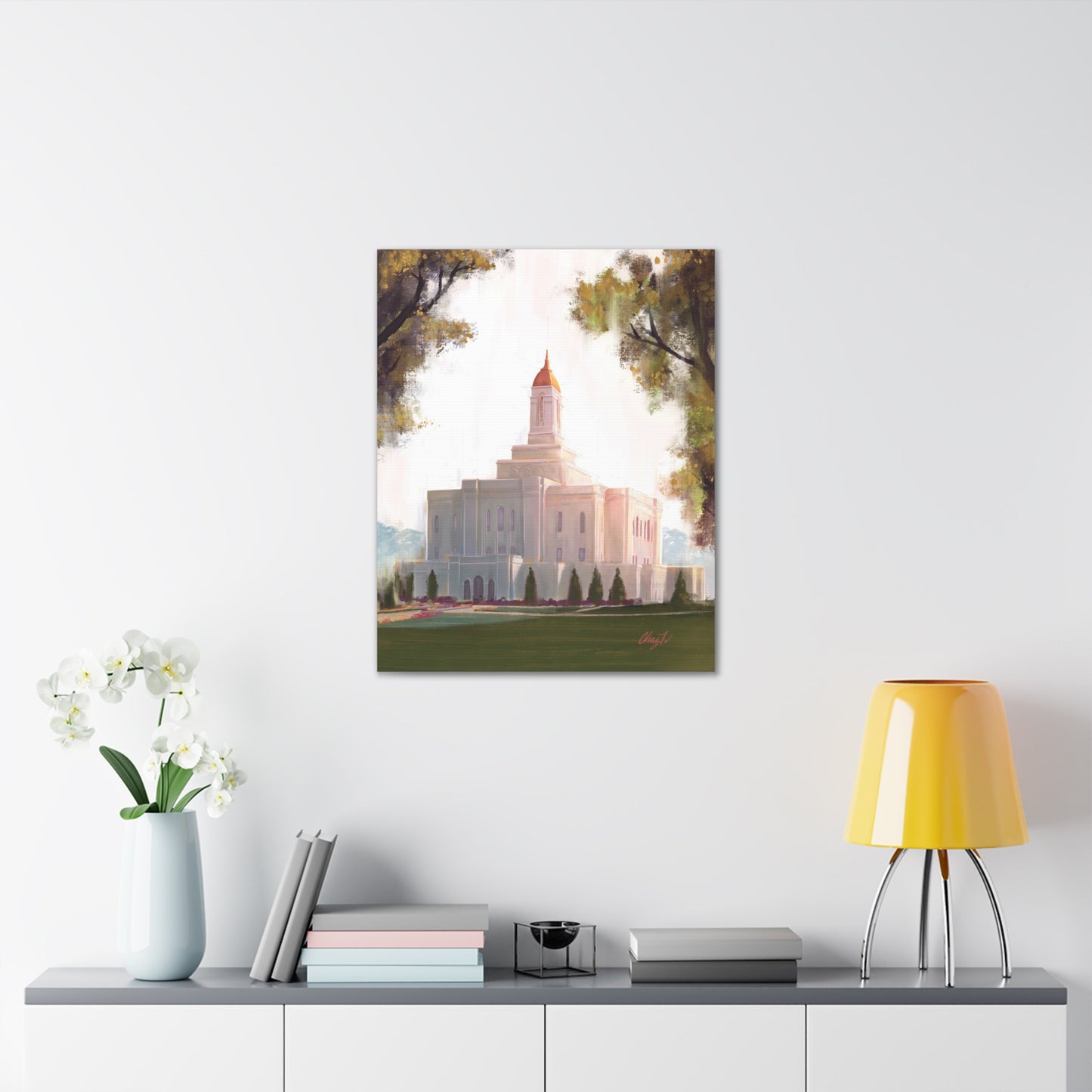 Canvas Gallery Wrap, Deseret Peak Temple-Golden, by Chaz Walgamott