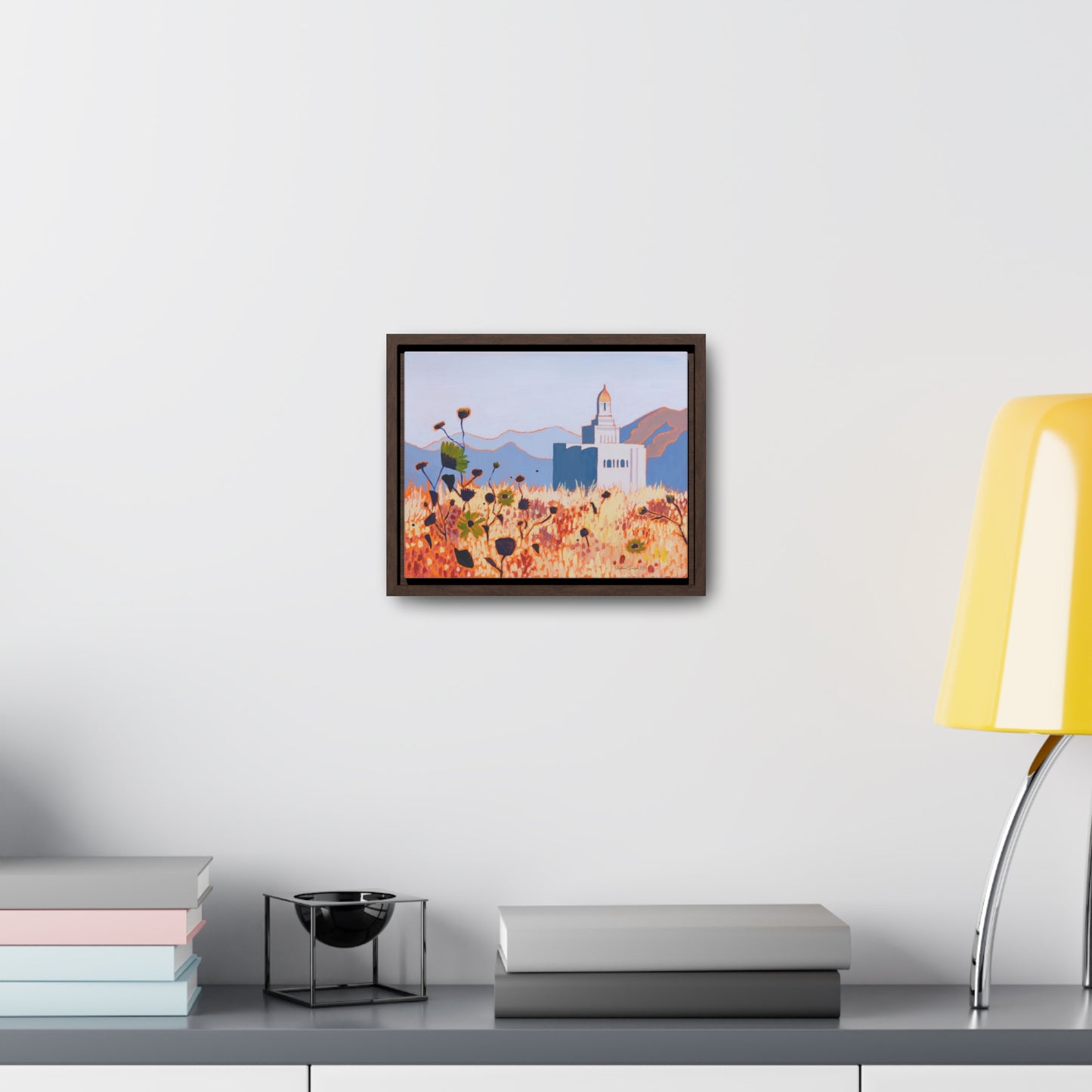 Stretched Canvas Print in Wood Frame--Deseret Peak Temple by Shellece Durfee
