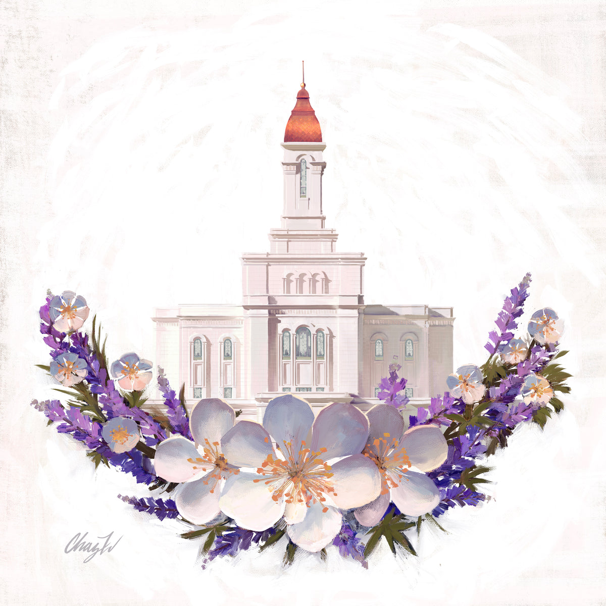 Deseret Peak Temple--Floral Wreath, by Chaz Walgamott