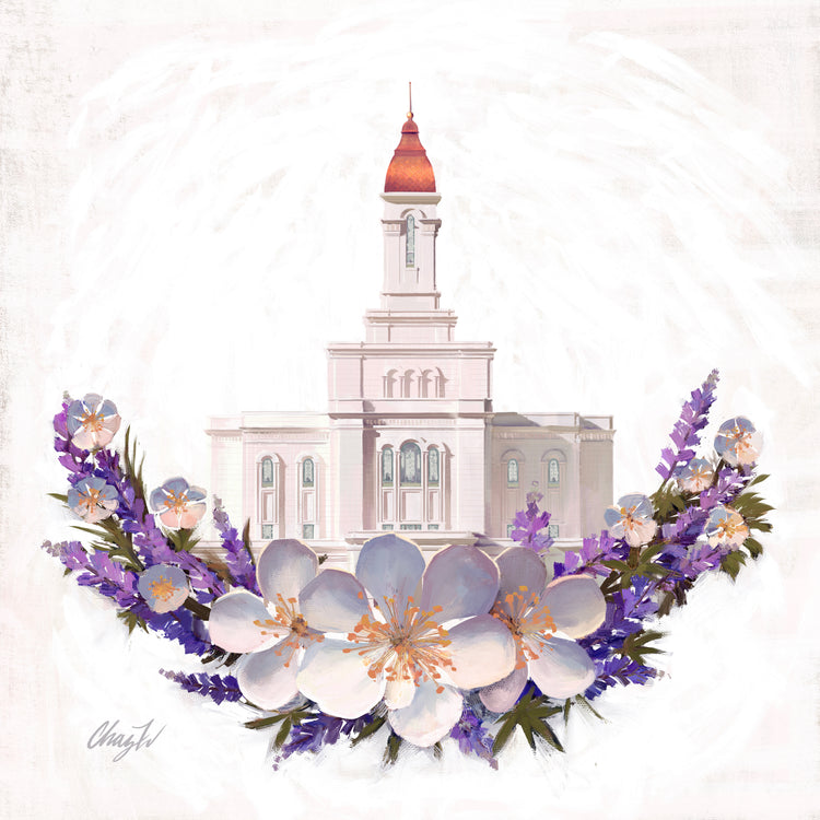 Deseret Peak Temple--Floral Wreath, by Chaz Walgamott