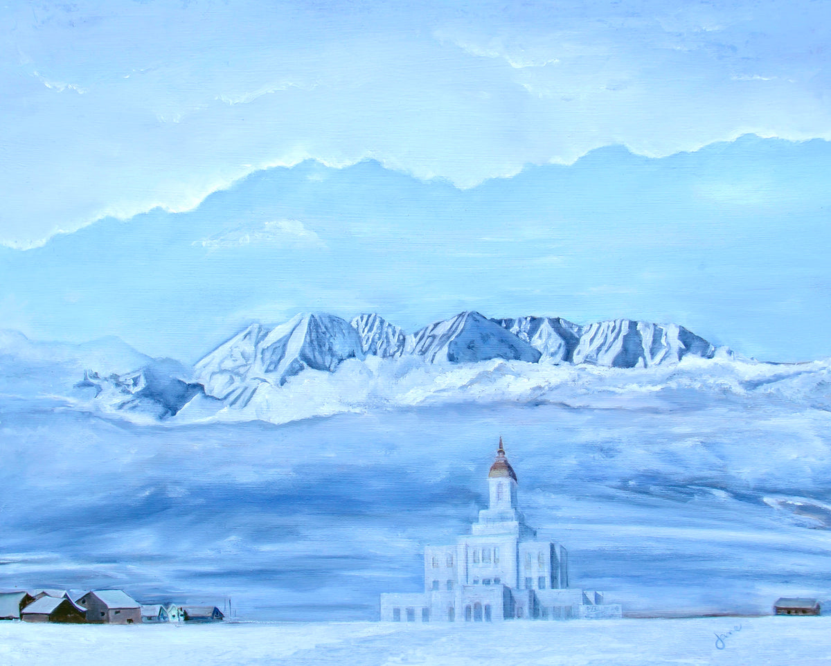 Deseret Peak Temple--Hope in the Bleak of Winter, by Jane Autry