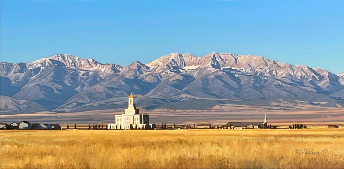 Deseret Peak Temple and Deseret Peak, by Rod Walgamott