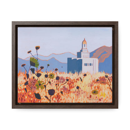 Stretched Canvas Print in Wood Frame--Deseret Peak Temple by Shellece Durfee