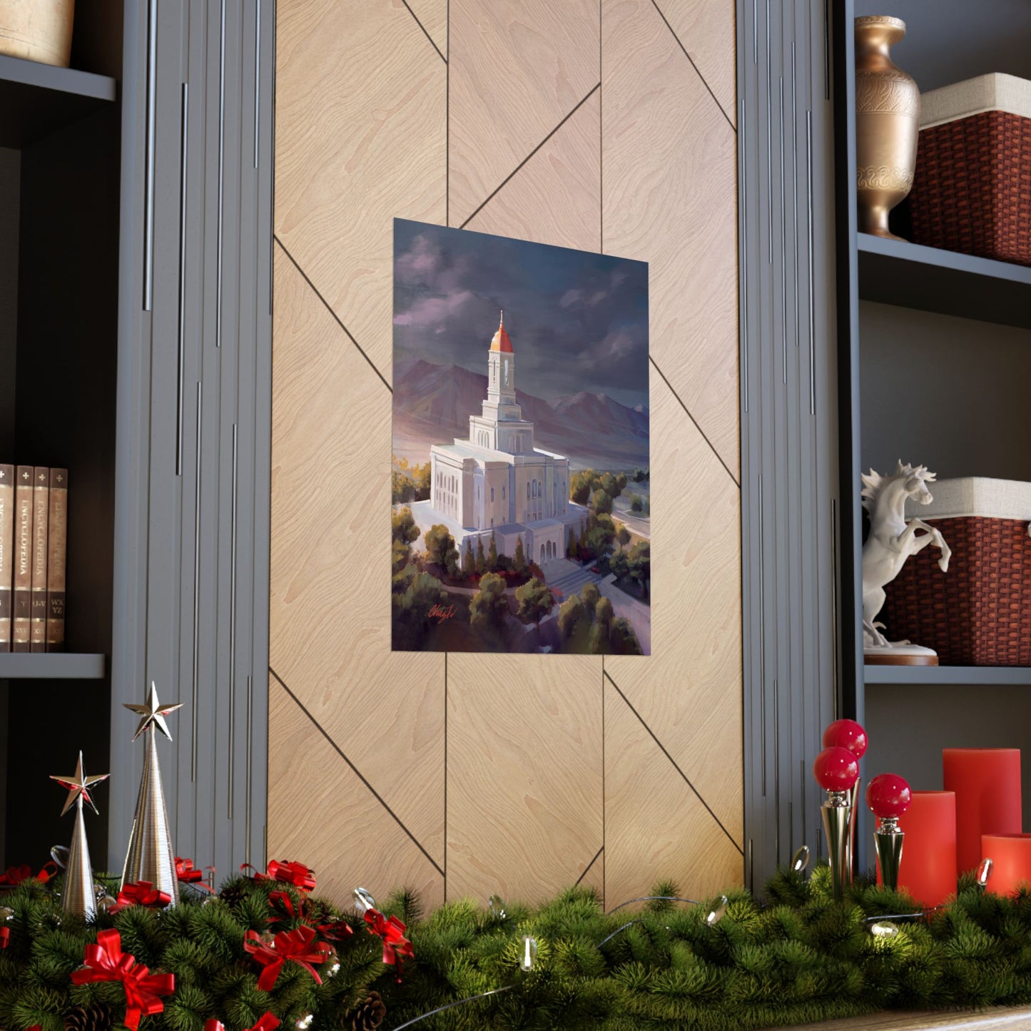 Premium Matte Paper Print, Deseret Peak Temple, After the Storm, by Chaz Walgamott