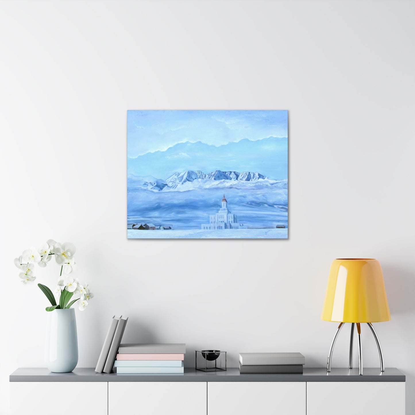 Deseret Peak Temple--Hope in the Bleak of Winter, by Jane Autry, Canvas Gallery Wrap