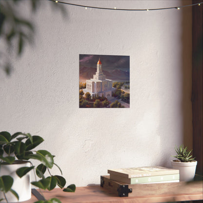 Premium Matte Paper Print, Deseret Peak Temple, After the Storm, by Chaz Walgamott
