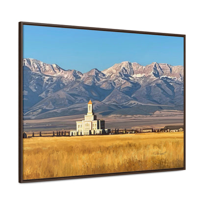 Stretched Canvas Wrap in Wood Frame, Deseret Peak Temple and Deseret Peak, by Rod Walgamott