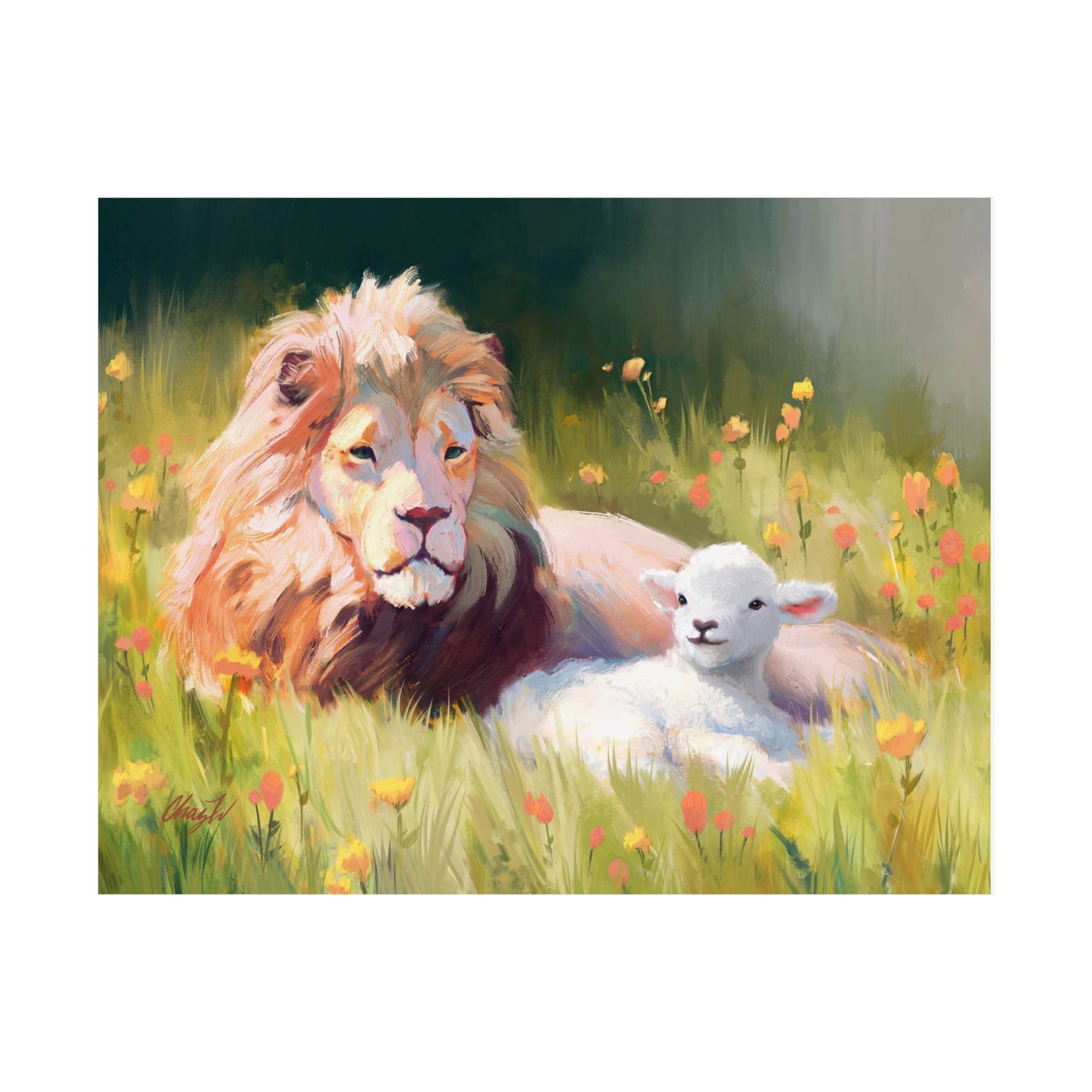 Premium Matte Print, The Lamb and the Lion, by Chaz Walgamott