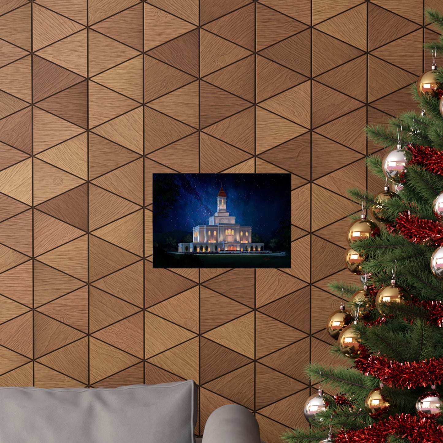 Premium Matte Print--Deseret Peak Temple--Night Sky, by Chaz Walgamott