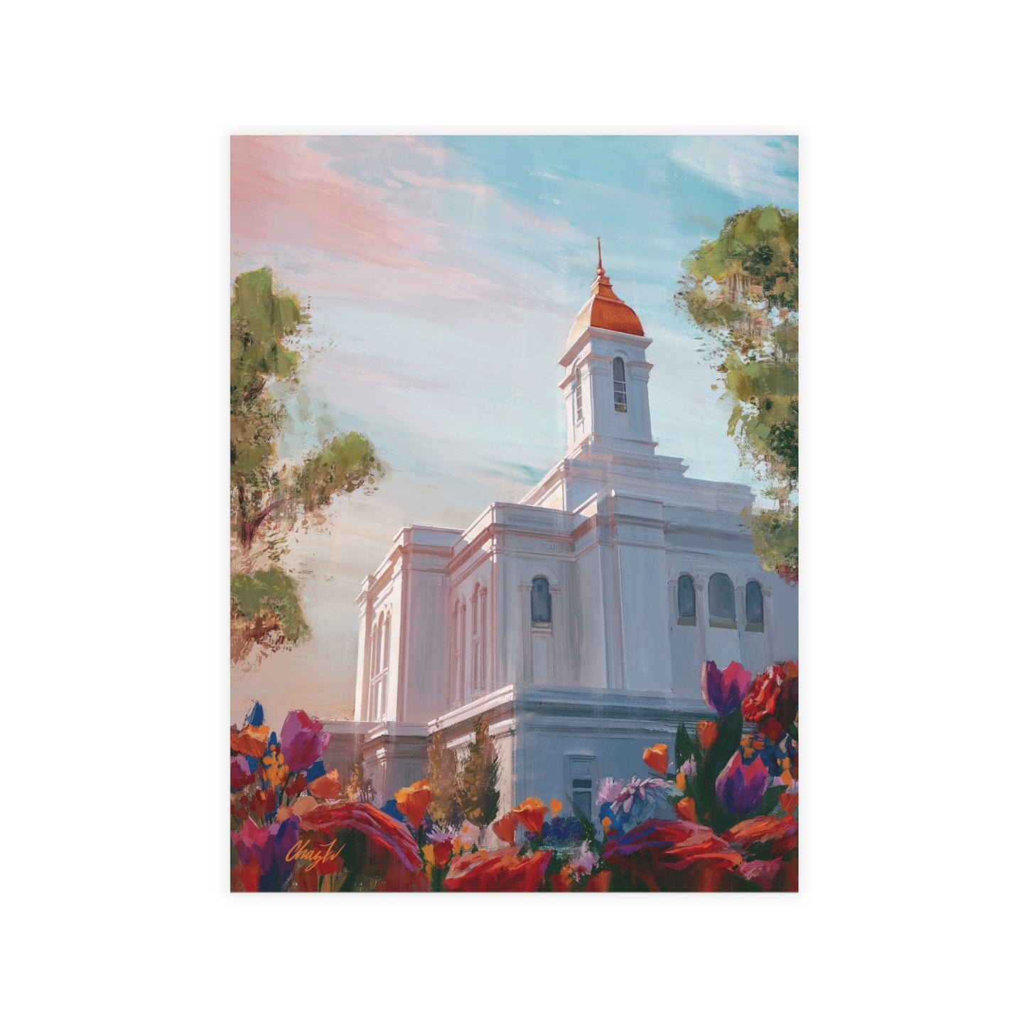 Temple Card Bundle (envelopes not included) Deseret Peak Temple-Spring Flowers