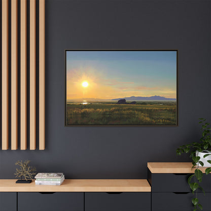 Framed Matte Canvas Print — Adobe Rock Sunset by Rod Walgamott
