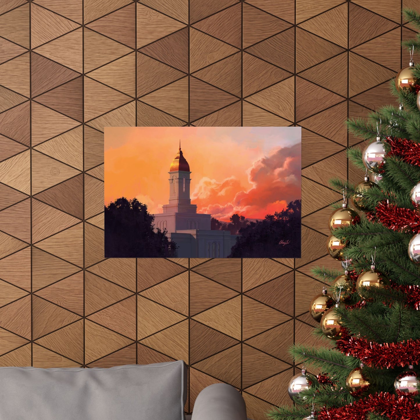 Premium Matte Print--Deseret Peak Temple--Sunset, by Chaz Walgamott