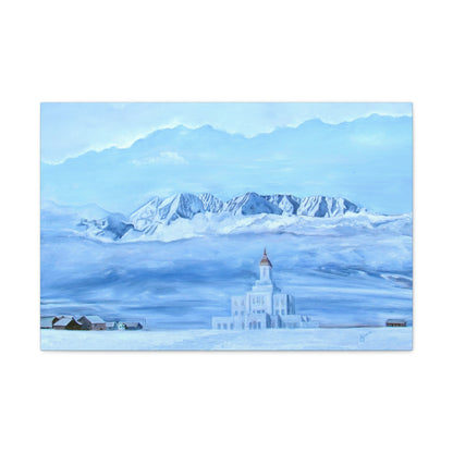 Deseret Peak Temple--Hope in the Bleak of Winter, by Jane Autry, Canvas Gallery Wrap