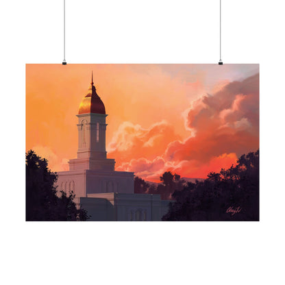 Premium Matte Print--Deseret Peak Temple--Sunset, by Chaz Walgamott