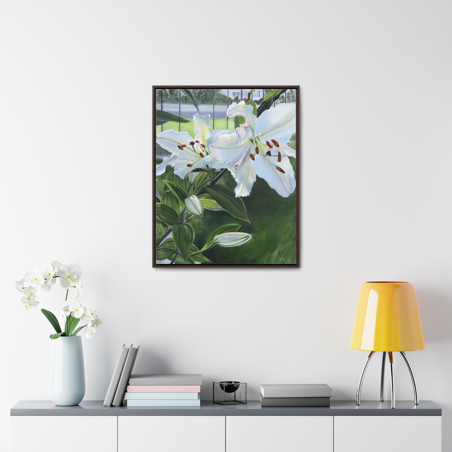"Luscious Lilies" by Jane Autry-Framed canvas Wrap