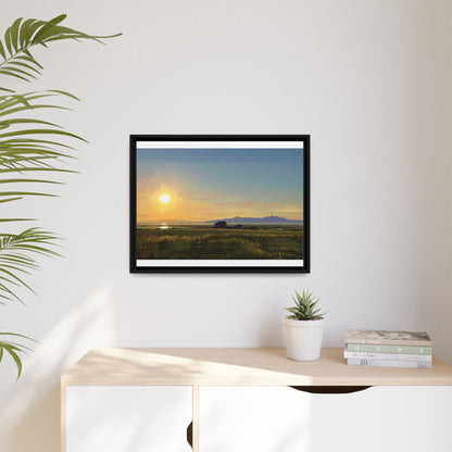 Framed Matte Canvas Print — Adobe Rock Sunset by Rod Walgamott