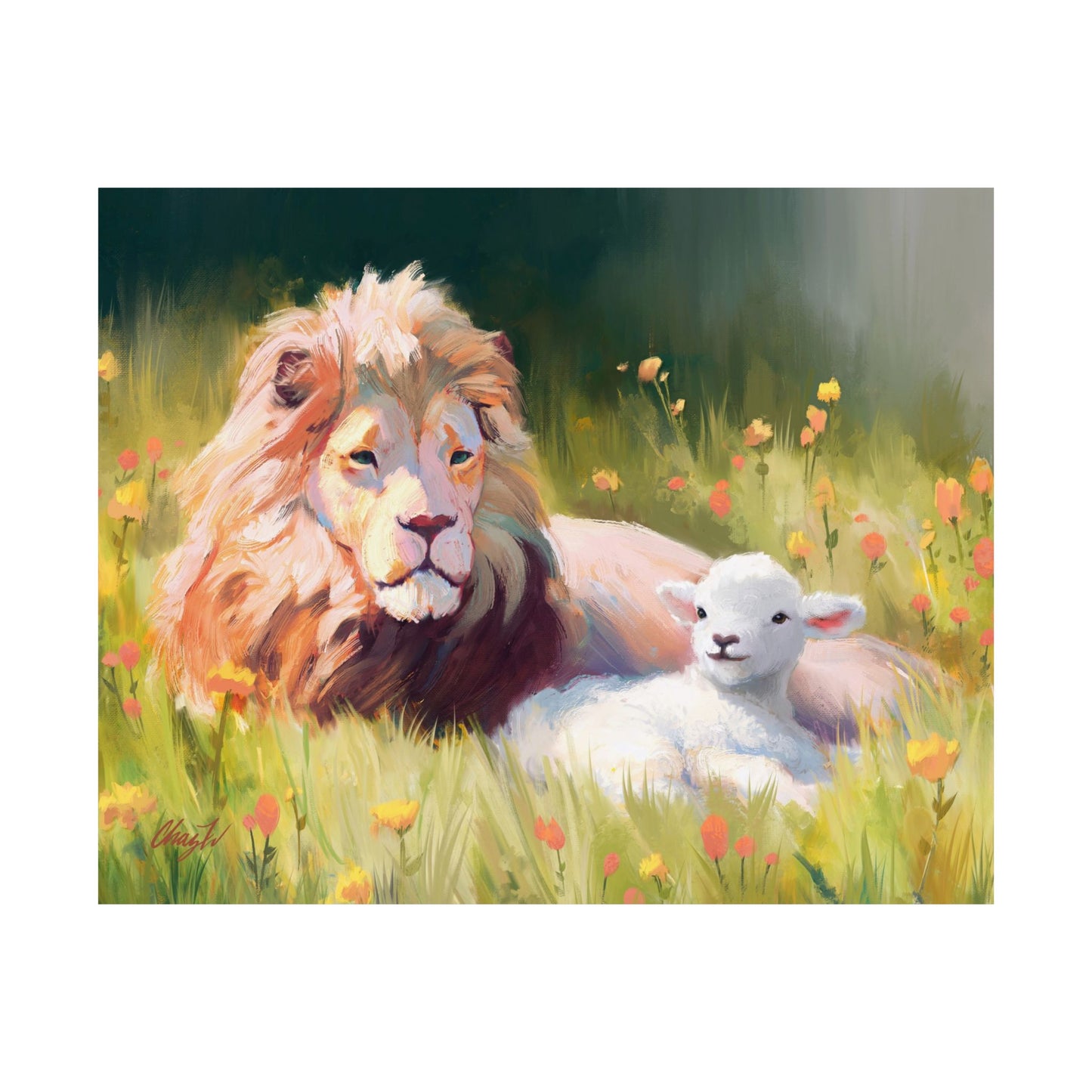 Premium Matte Print, The Lamb and the Lion, by Chaz Walgamott