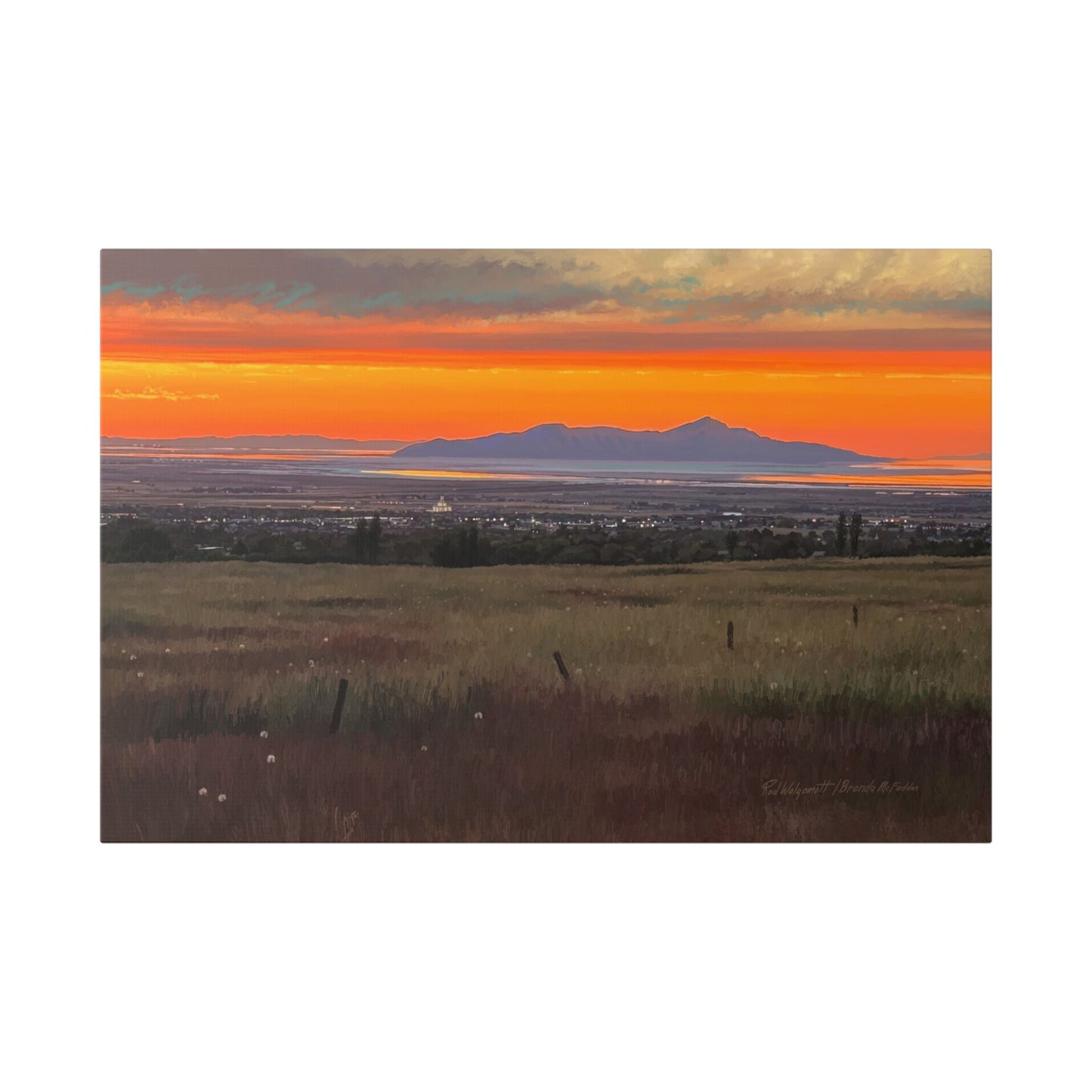 Classic Stretched Canvas, Stansbury Island Sunset, by Rod Walgamott