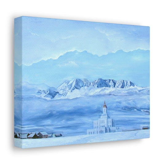 Deseret Peak Temple--Hope in the Bleak of Winter, by Jane Autry, Canvas Gallery Wrap