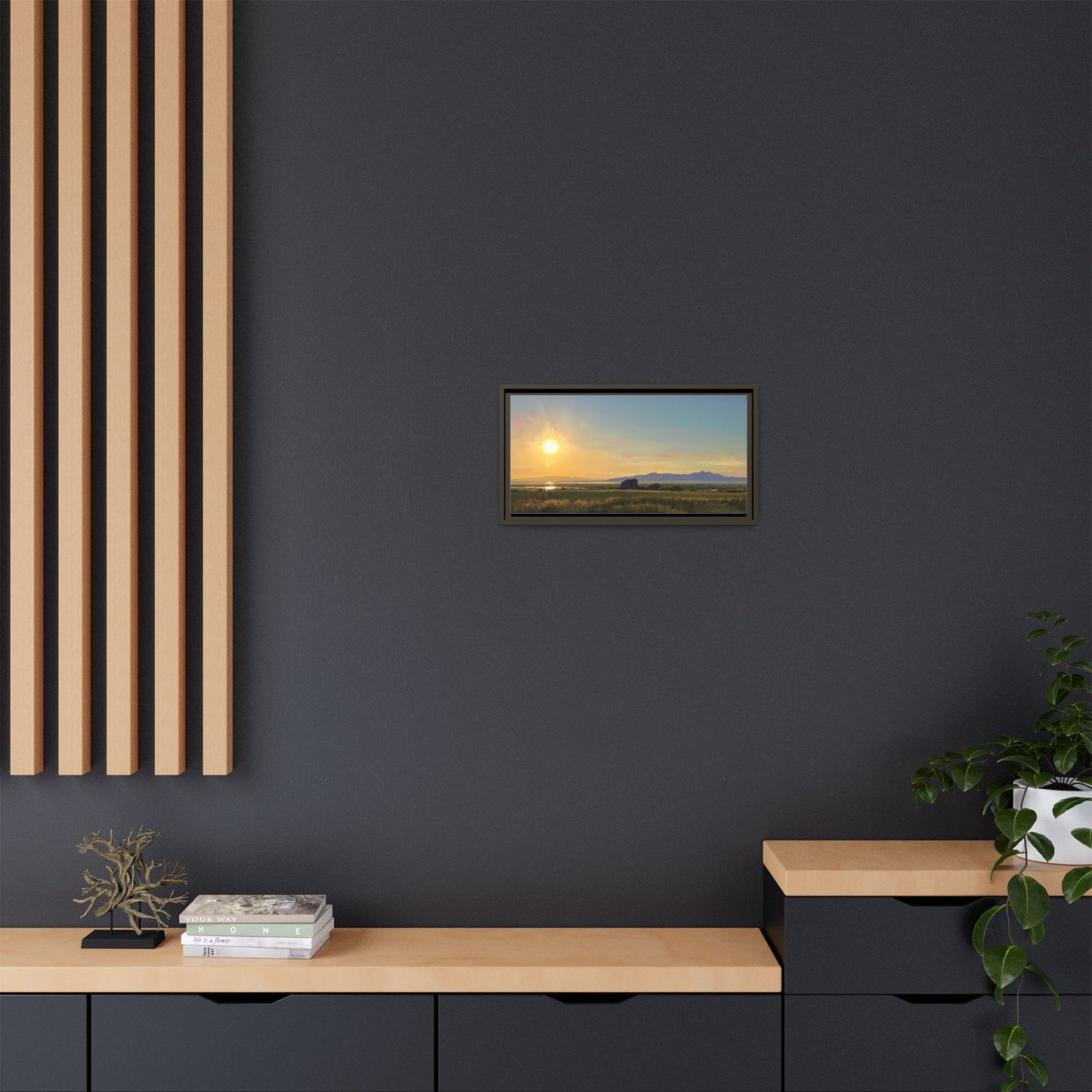 Framed Matte Canvas Print — Adobe Rock Sunset by Rod Walgamott