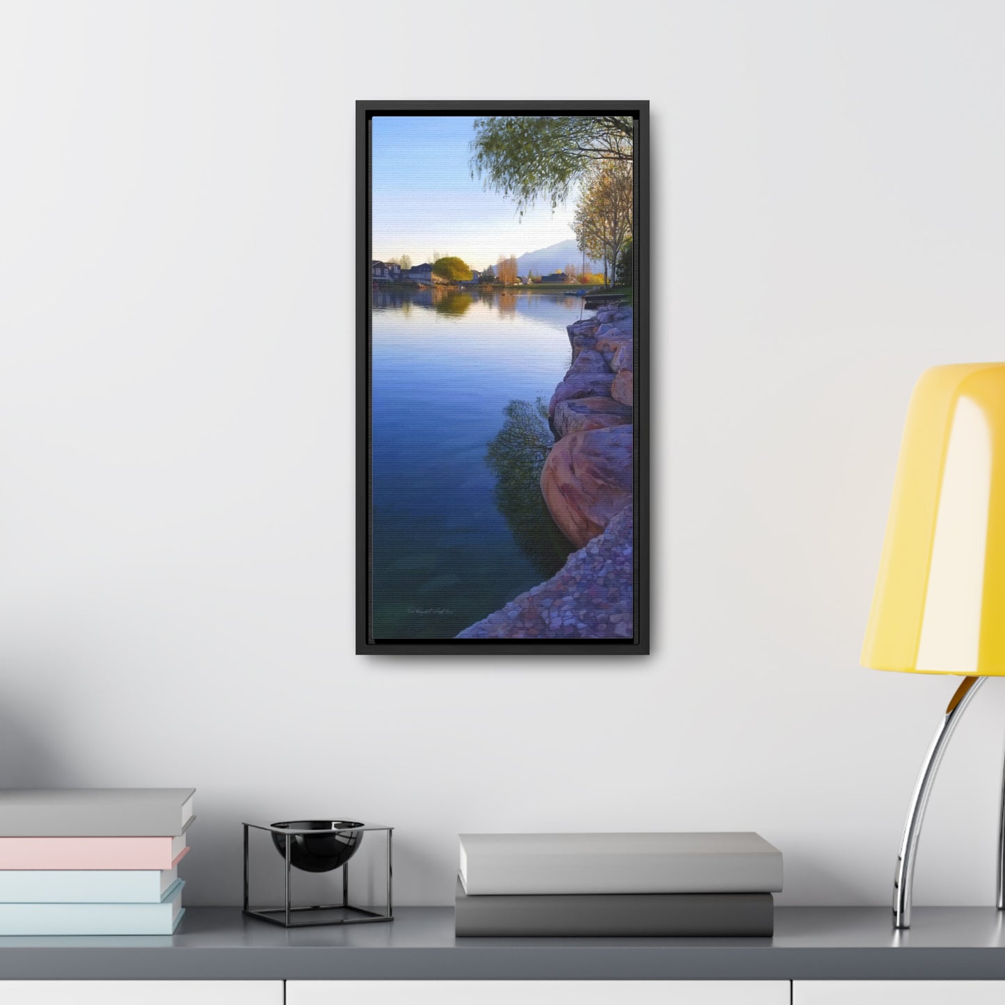Framed canvas Wrap, Stansbury Lake Looking North from Grant's Place, by Rod Walgamott