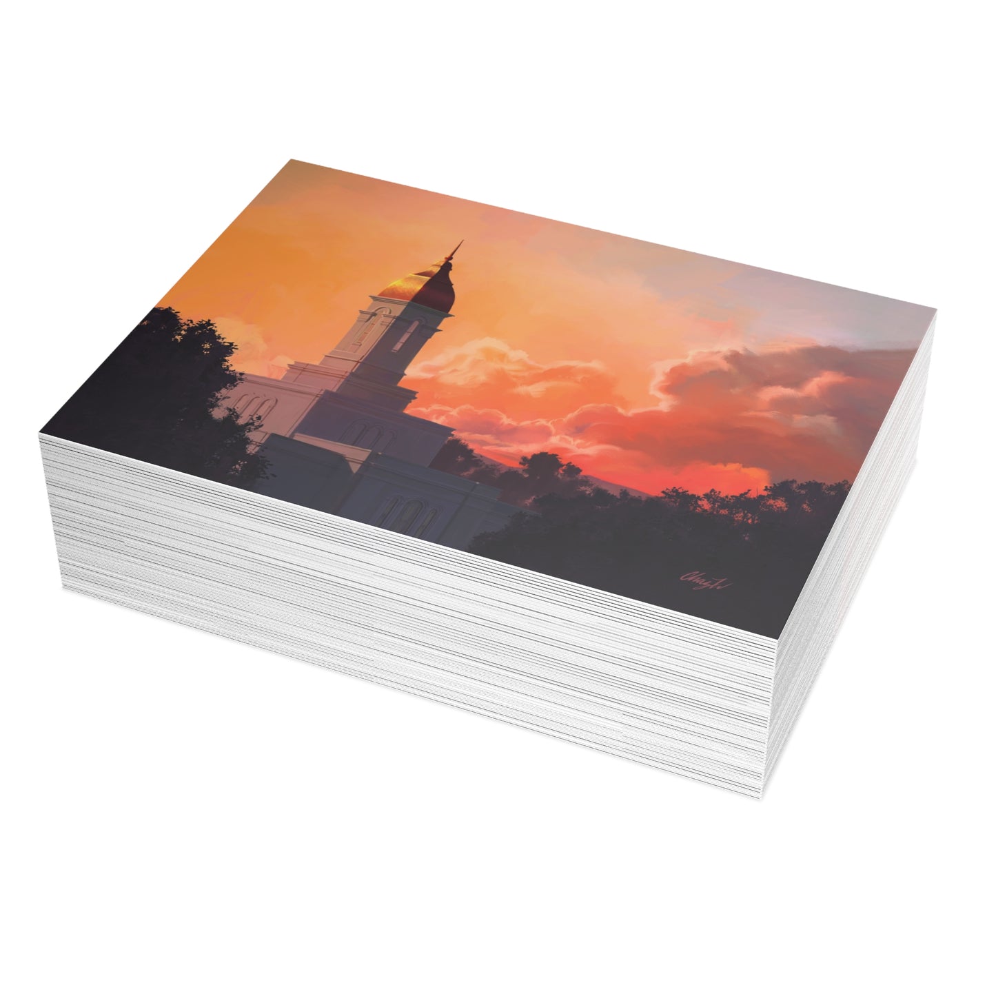 Temple Card Bundle (envelopes not included) Deseret Peak Temple-Sunset