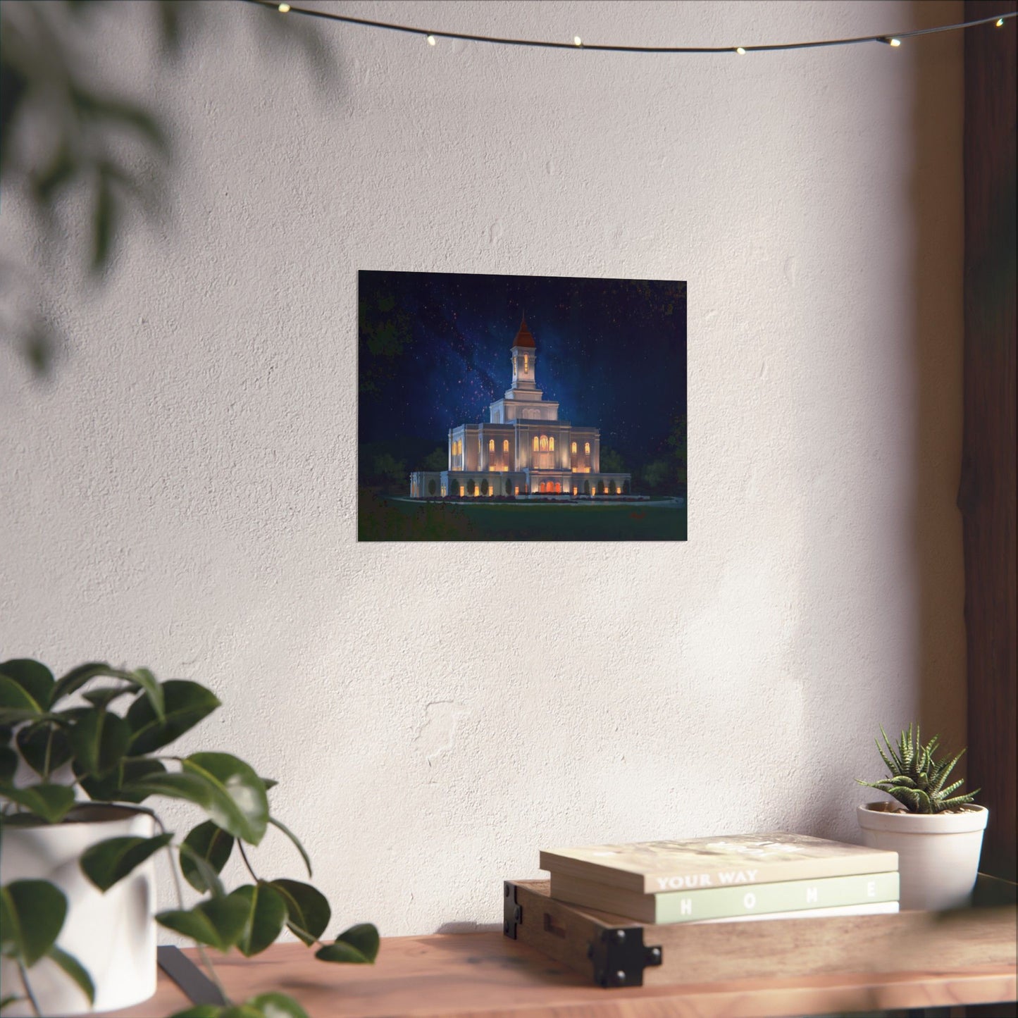 Premium Matte Print--Deseret Peak Temple--Night Sky, by Chaz Walgamott