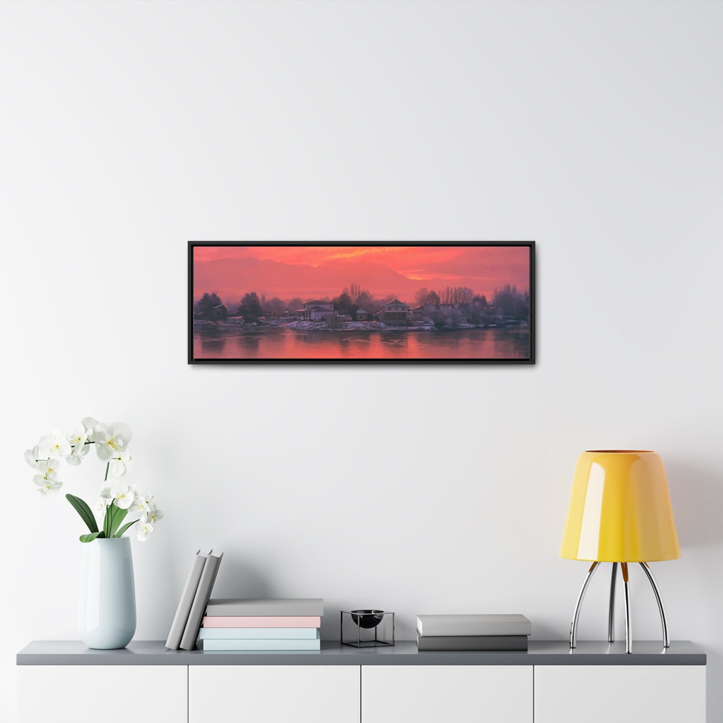 Canvas Wrap in Wood Frame, Frosty Sunrise on Stansbury Lake, by Rod Walgamott